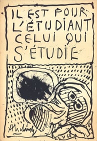 Pierre Alechinsky - He is for the Student the One Who Studies Himself - 1968 Lithograph 22.75" x