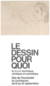 Pablo Picasso - Le Dessin Pourquoi - 1973 Offset Lithograph 43" x 27"