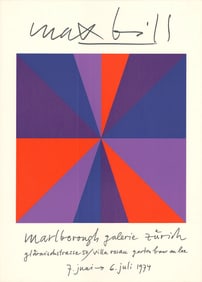 Max Bill - Marlborough Galerie Zurich - 1974 Lithograph 27.5" x 19.75"