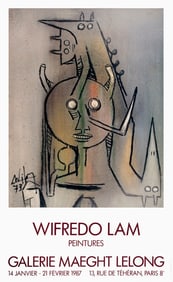 Wifredo Lam - Peintures - 1987 Offset Lithograph 33.5" x 20.5"