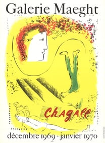 Marc Chagall - The Yellow Background - 1969 Lithograph 30.75" x 22.5"