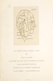 Pablo Picasso - Un Poeme dans chaque livre de Paul Eluard - 1956 Offset Lithograph 19.5" x 12.75"