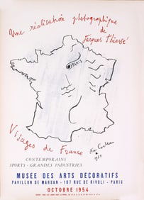 Jean Cocteau - Une Realisation Photographique de Jaques Thiese - 1954 Lithograph 24.75" x 17.75"