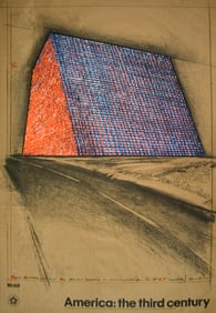 Javacheff Christo - Wrapped Oil Barrels, Texas - 1976 Lithograph 35" x 24"