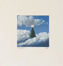 Fanny Brennan - Christmas Tree - 1992 Lithograph - SIGNED 6" x 7"