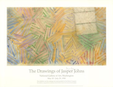 Jasper Johns - Drawings National Gallery of Art - 1990 Offset Lithograph - SIGNED 25" x 32.5"
