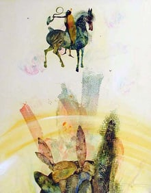 George Ivanciu - Equestre - Watercolor #88 - 1990 Watercolor - SIGNED 30" x 22"