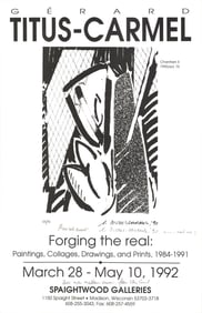 Gerard Titus-Carmel - Forging the Real - 1992 Offset Lithograph - SIGNED 17" x 11"