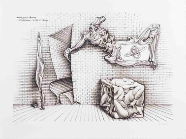 Hans Bellmer - Forms and Shapes - 1970 Etching - SIGNED 19.75" x 25.75"