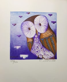 Francoise Deberdt - Hulotte - 1976 Lithograph - SIGNED 16" x 12"