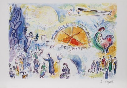 Marc Chagall - La Procession de No?l - 1985 Lithograph 26" x 39"