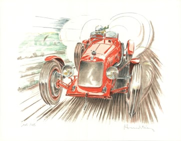 Alain Moitrier - Maserati - 1998 Lithograph - SIGNED 24.75" x 31.75"