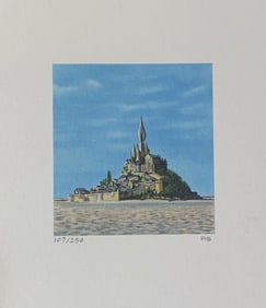 Fanny Brennan - Mont Saint-Michel - 1992 Lithograph - SIGNED 7" x 6"