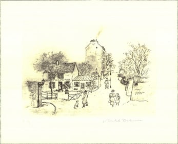 Michel Delacroix - Paris - 1990 Etching - SIGNED 15" x 18.25"