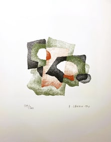 Patrick Jannin-Oms - Printemps ? la Fort - 1976 Lithograph - SIGNED 16" x 12.25"