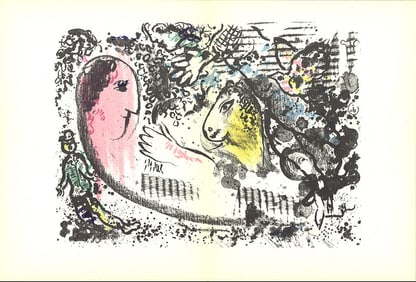 Marc Chagall - Reverie - 1969 Lithograph 15" x 22"
