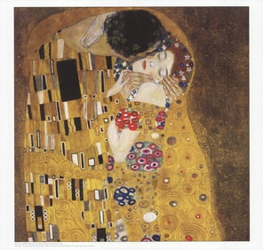 Gustav Klimt - The Kiss - 2010 Offset Lithograph 17" x 17.75"