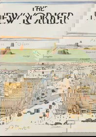 Saul Steinberg - The New Yorker - 1976 Offset Lithograph 40.25" x 28.25"