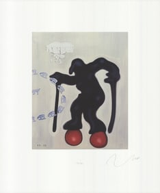 Jorg Immendorf - Untitled (Hui Gui) - 1995 Offset Lithograph - SIGNED 23.75" x 19.75"