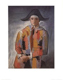 Pablo Picasso - Arlequin les Mainscroisees (No Text) - Offset Lithograph 35.5" x 27.5"