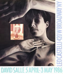 David Salle - At Castelli's - 1986 Offset Lithograph 28" x 25.5"