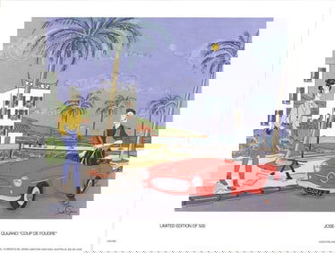 Jose-Luis Quijano - Coup De Foudre - 1990 Offset Lithograph 15.75" x 11.75"