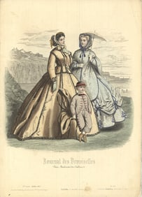 Laure Noel - Journal des Demoiselles IV - 1865 Lithograph 11" x 8"