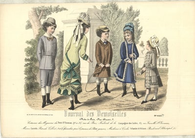 Laure Noel - Journal des Demoiselles VI - 1861 Lithograph 7.5" x 11"