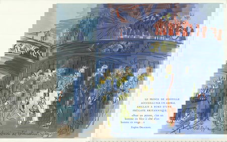 Raoul Dufy - Le Prince de Joinville recu a bord d'une fregate anglaise - 1965 Lithograph 12" x 19"