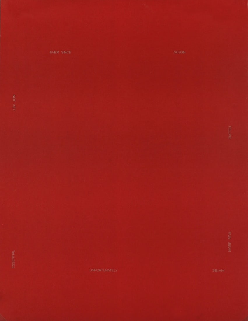 Robert Barry - Leo Castelli- Wallpiece - 1980 Offset Lithograph 18" x 13.75": "Leo Castelli- Wallpiece" by Robert Barry, 1980 Unsigned Offset Lithograph. Paper size is 18 x 13.75 inches, with an image size of 18 x 13.75 inches. The Offset Lithograph is from an unknown edition s