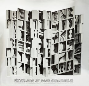 Louise Nevelson - Lunar Silence: The Silver Piece - 1977 Foil Print 25.5" x 26"