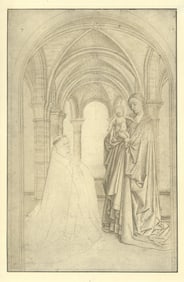 Petrus Christus - Madonna and Donor (an Ecclesiastic) - 1930 Lithograph 11" x 7"