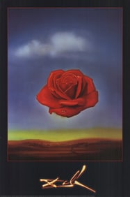 Salvador Dali - Meditative Rose - 2002 Offset Lithograph 36" x 24"