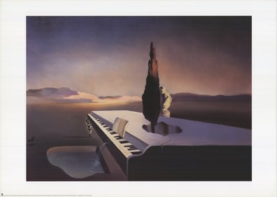 Salvador Dali - Necrophiliac Spring Flowering From Piano with Tail - 2000 Offset Lithograph 19.75" x