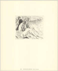 Dunoyer de Segonzac - Nude in Landscape - 1974 Lithograph 17" x 14"