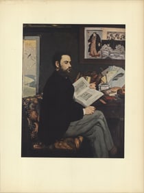 Edouard Manet - Portrait of Emile Zola - 1953 Offset Lithograph 14.5" x 11"