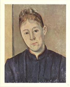 Paul Cezanne - Portrait Of Mme Cezanne - 1940 Offset Lithograph 11.75" x 9.5"