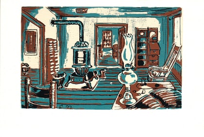 Libbie Noland - Portrait of Papa and Mama - 1966 Lithograph 5.5" x 8.25"