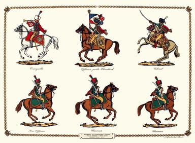 Jacques Mourlot - Regiment de Chasseurs a Cheval de la Garde - Lithograph 19" x 25"