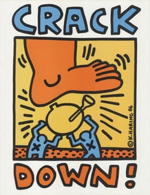 Keith Haring - Crack Down - 1986 Lithograph 22" x 17"