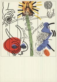 Keith Haring - Silkscreen from Apocalypse - 1988 6" x 4.25"