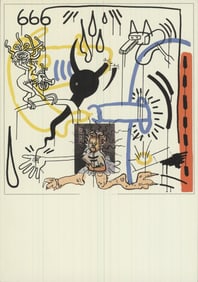Keith Haring - Silkscreen IV from Apocalypse - 1988 6" x 4.25"