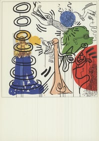 Keith Haring - Silkscreen IX from Apocalypse - 1988 6" x 4.25"