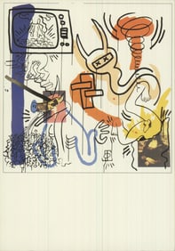 Keith Haring - Silkscreen V from Apocalypse - 1988 6" x 4.25"