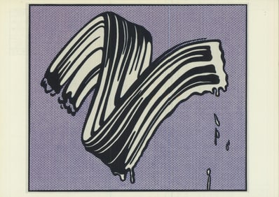 Roy Lichtenstein - White Brushstroke #1 - 1992 4.25" x 6"