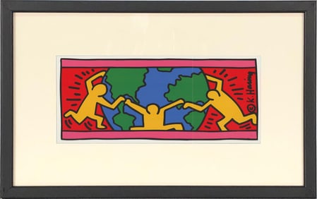 Keith Haring - World - 1998 Offset Lithograph 9.75" x 14.75"