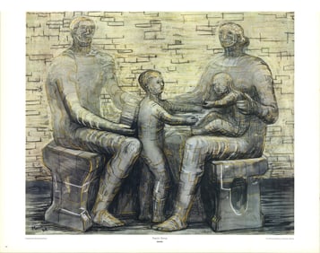 Henry Moore - Family Group - 1992 Poster - Modernism, Vintage