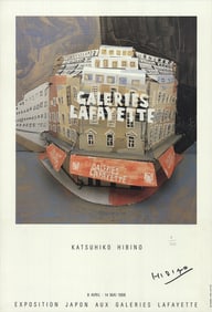 Katsuhiko Hibino - Galerie Lafayette - 1988 Poster - SIGNED, Vintage