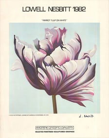 Lowell Nesbitt - Parrot Tulip on White - 1982 Poster - SIGNED - Contemporary, Vintage