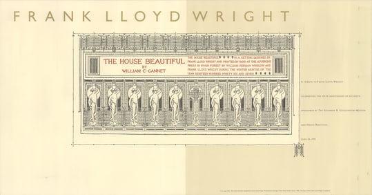 Frank Lloyd Wright - The House Beautiful - 1992 Poster - Contemporary, Vintage
